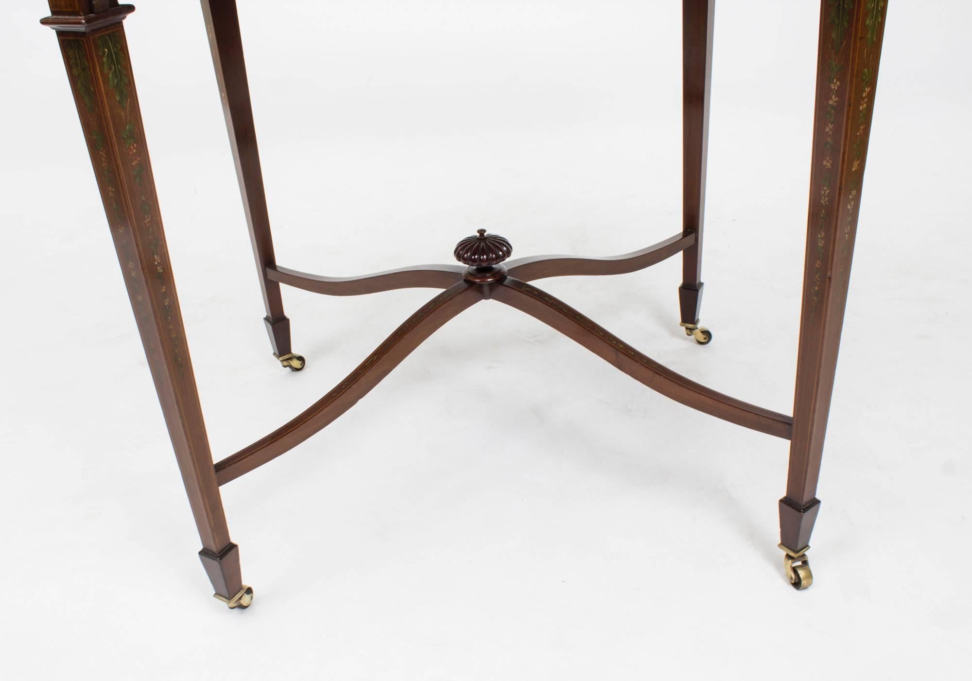 19th Century English Mahogany Painted Occasional Table 1