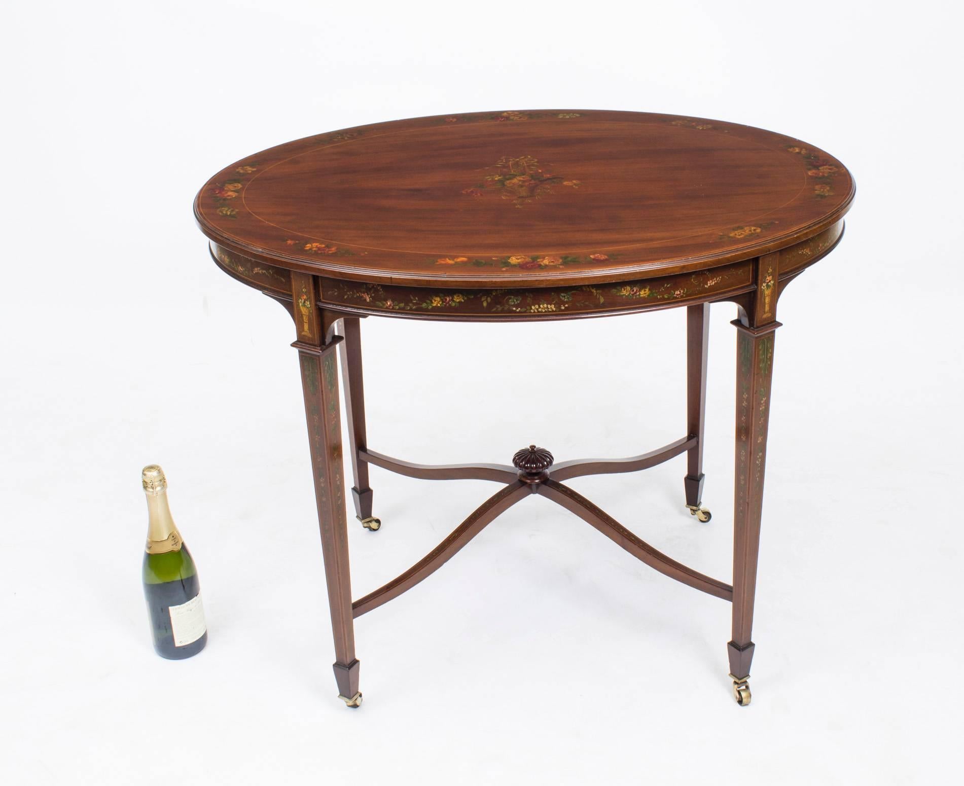 19th Century English Mahogany Painted Occasional Table 3