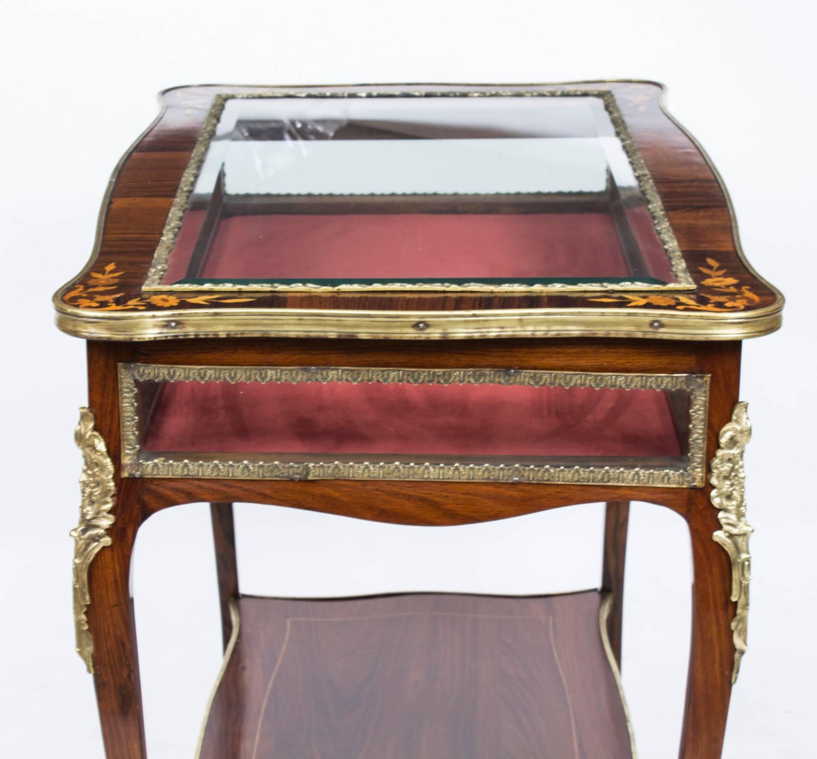 Antique Rosewood and Marquetry Bijouterie Display Table In Excellent Condition In London, GB