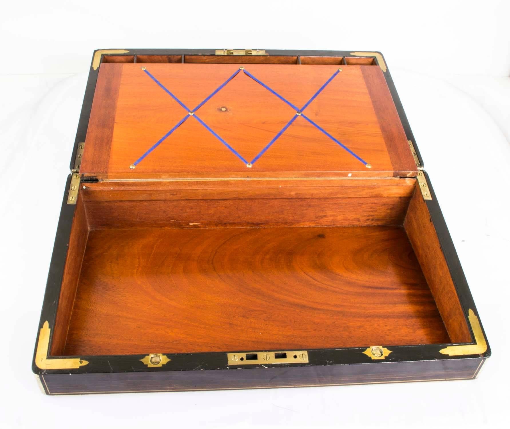 Antique Coromandel Writing and Stationery Slope, circa 1840 In Excellent Condition In London, GB