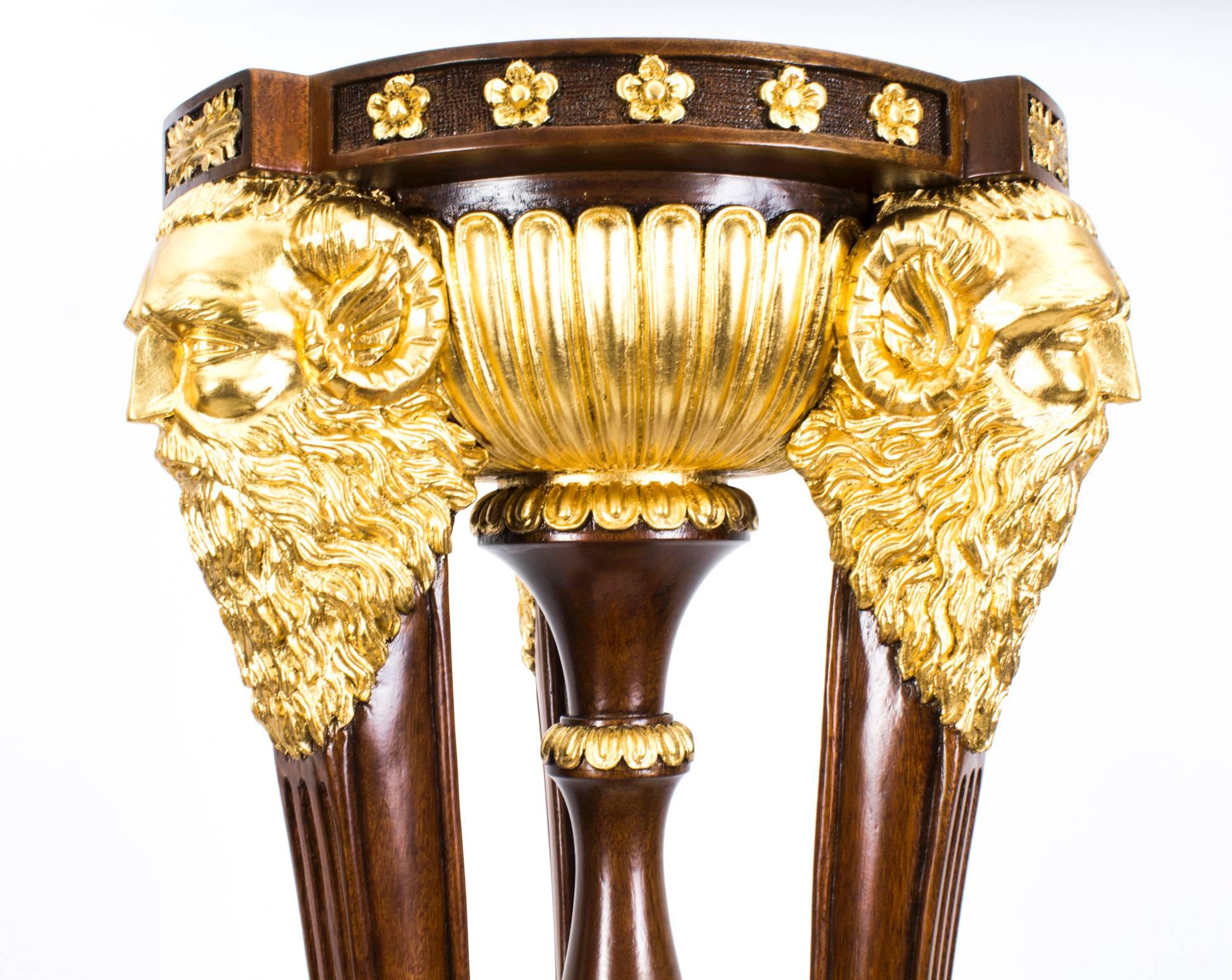 Monumental Pair of Empire Style Giltwood Torcheres In Excellent Condition In London, GB