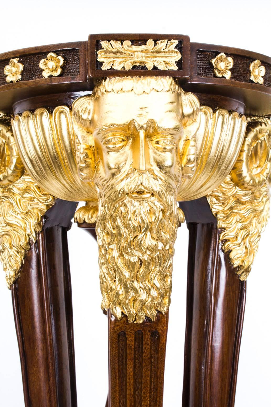 Monumental Pair of Empire Style Giltwood Torcheres 2
