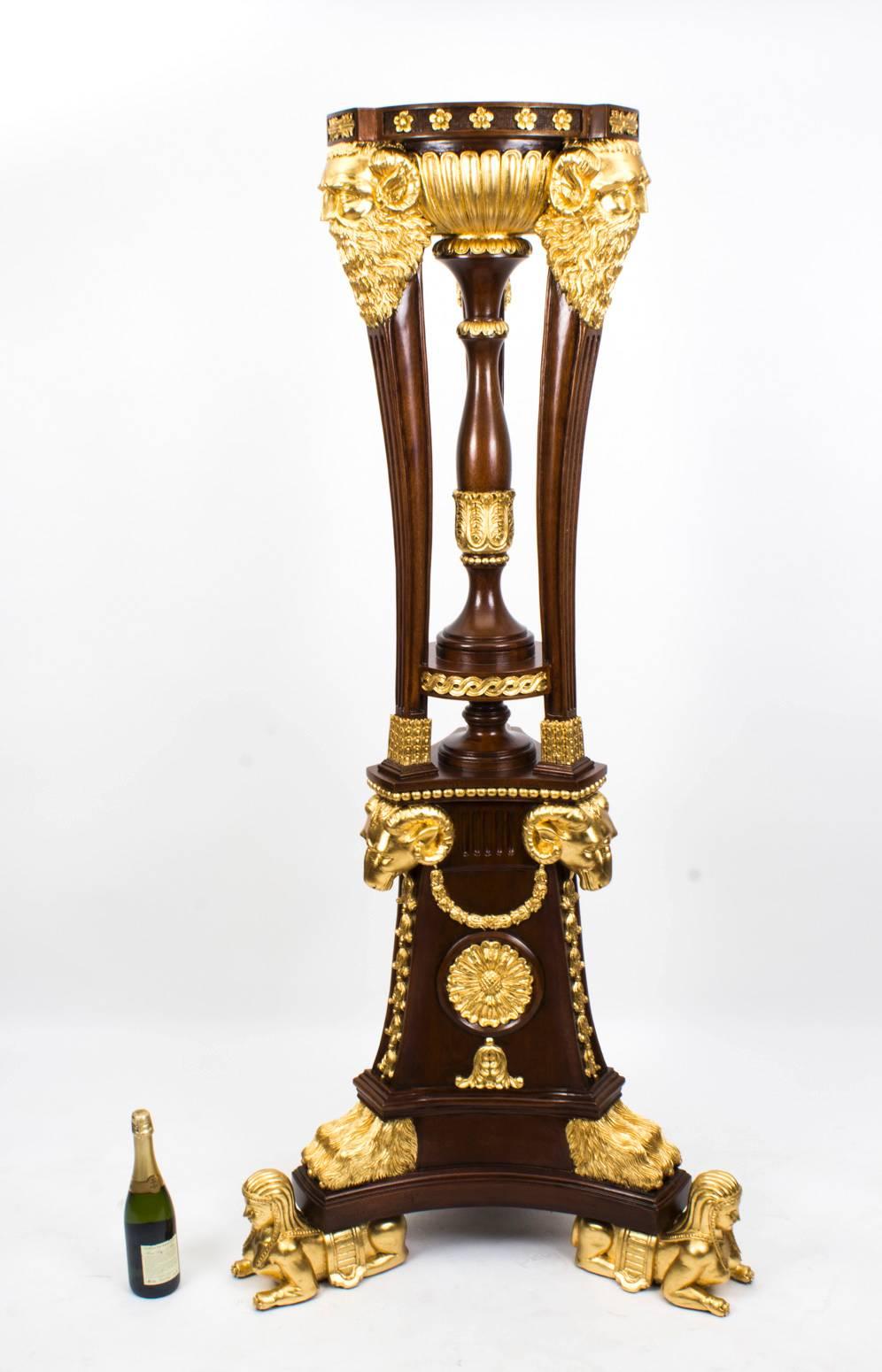 Monumental Pair of Empire Style Giltwood Torcheres 3