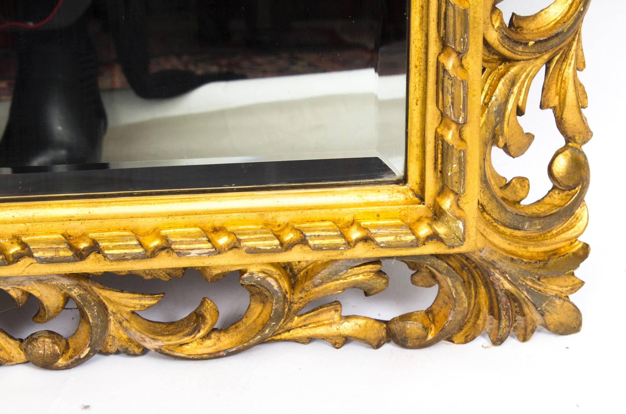 Antique Elaborate Gilded Hand Carved Florentine Mirror, circa 1900 In Excellent Condition In London, GB