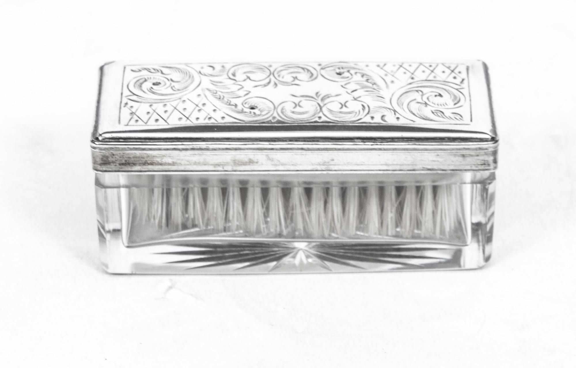 Antique Victorian Silver Plate Travelling Dressing Case, circa 1870 4