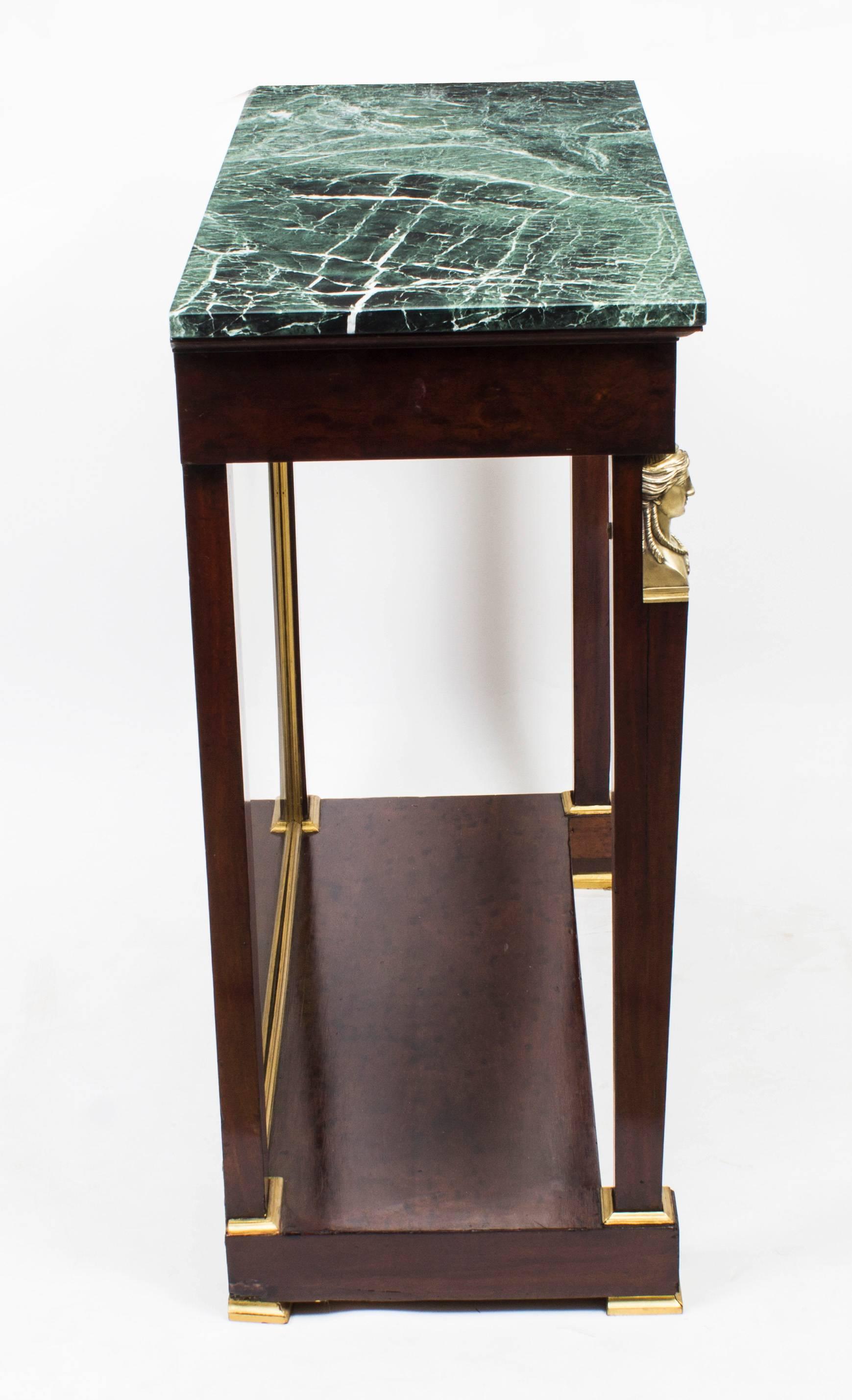 Antique French Empire Marble-Top and Ormolu Console Table, circa 1810 3