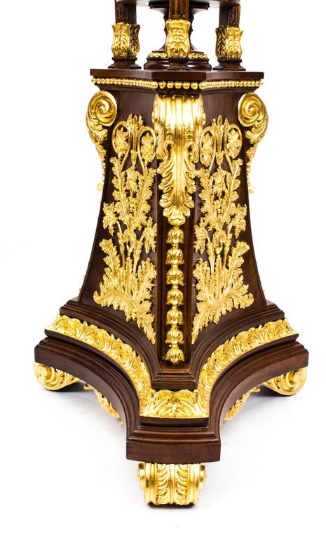 Pair of Mahogany Empire Style Giltwood Carved Torchers 20th C For Sale 2