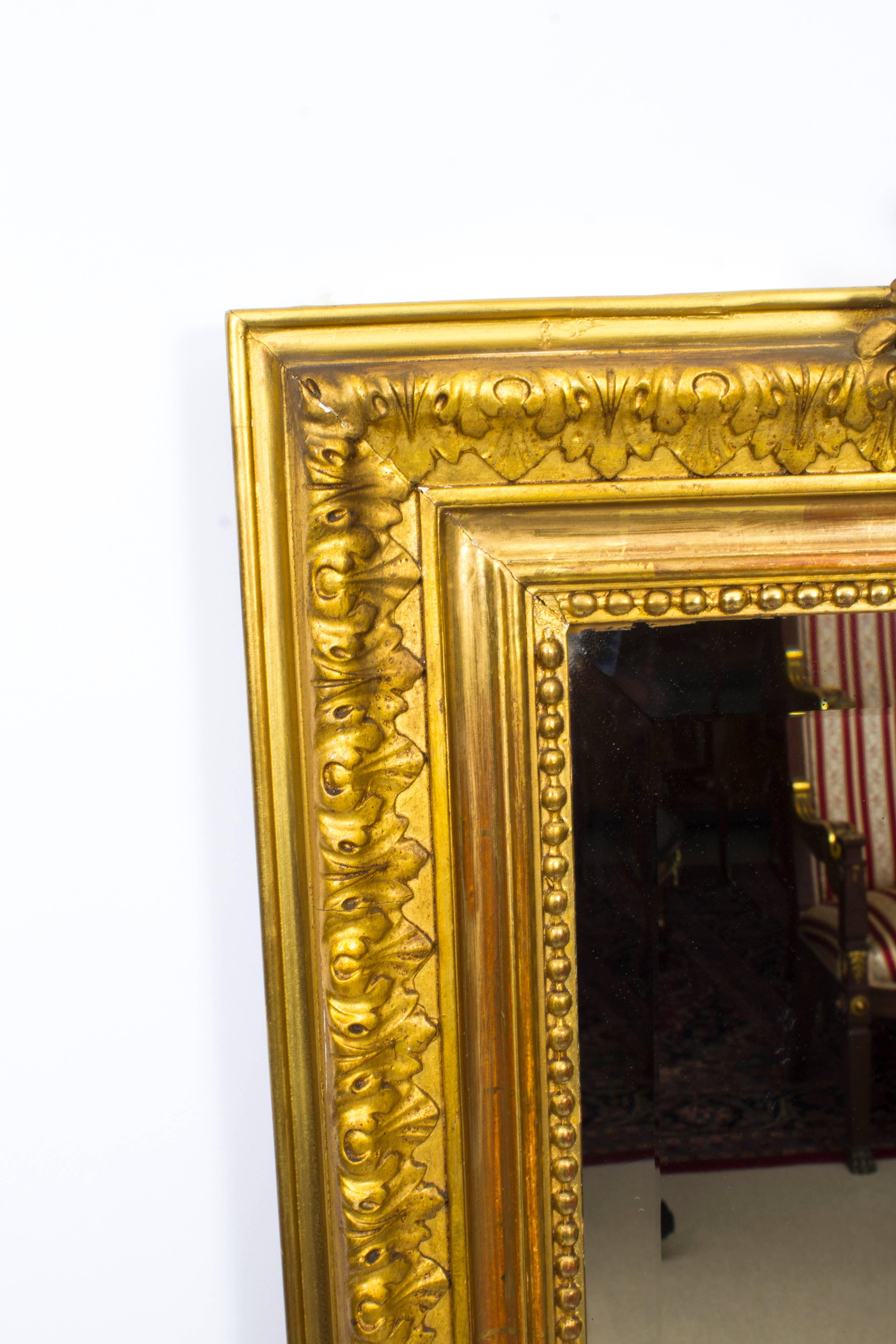 19th Century French Giltwood Overmantel Mirror In Excellent Condition In London, GB