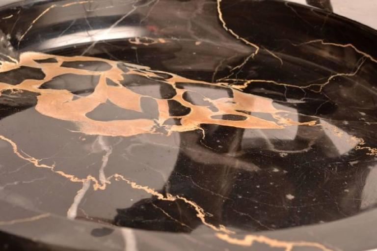 Early 20th Century Bronze Elephant Sculpture Marble Bowl at 1stDibs