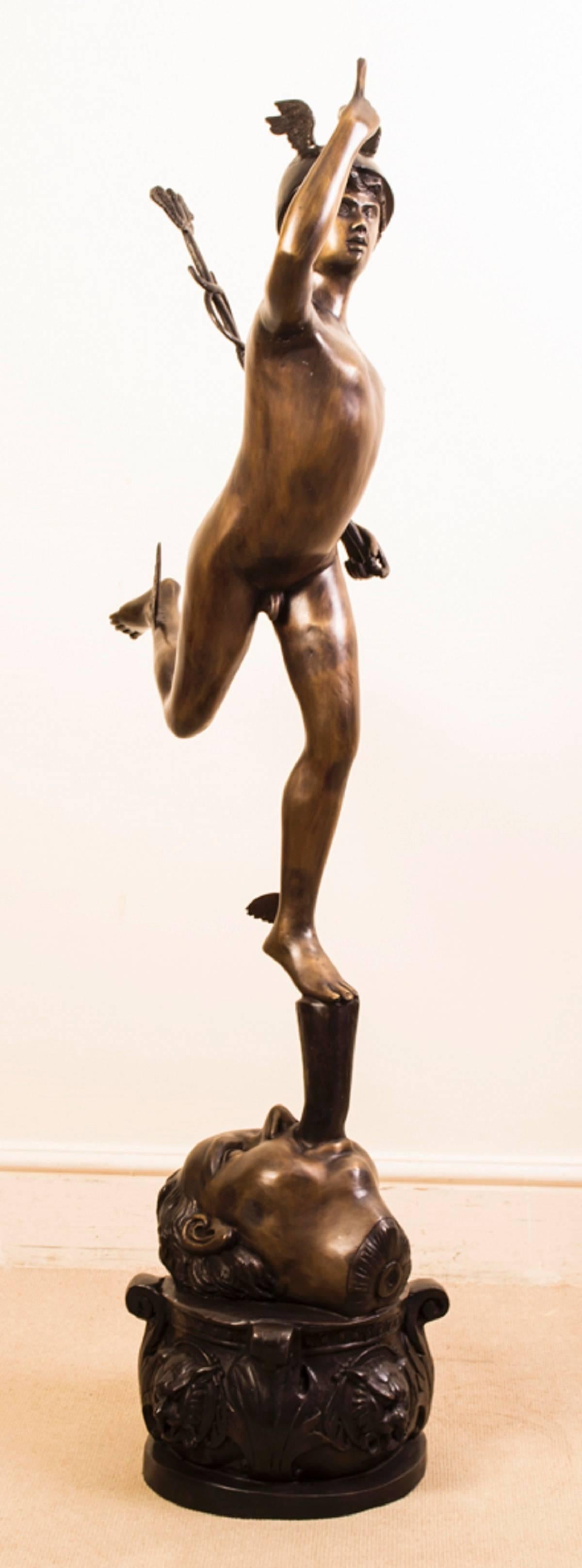 hermes bronze statue