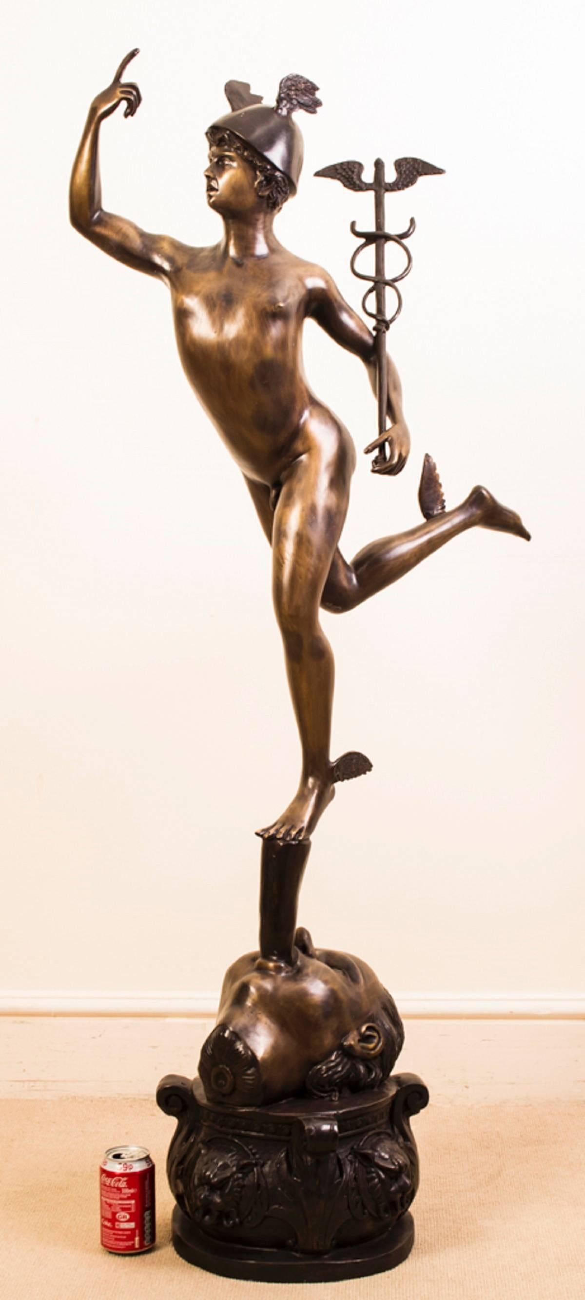 Huge Bronze Statue of Mercury/Hermes after Giambologna 1