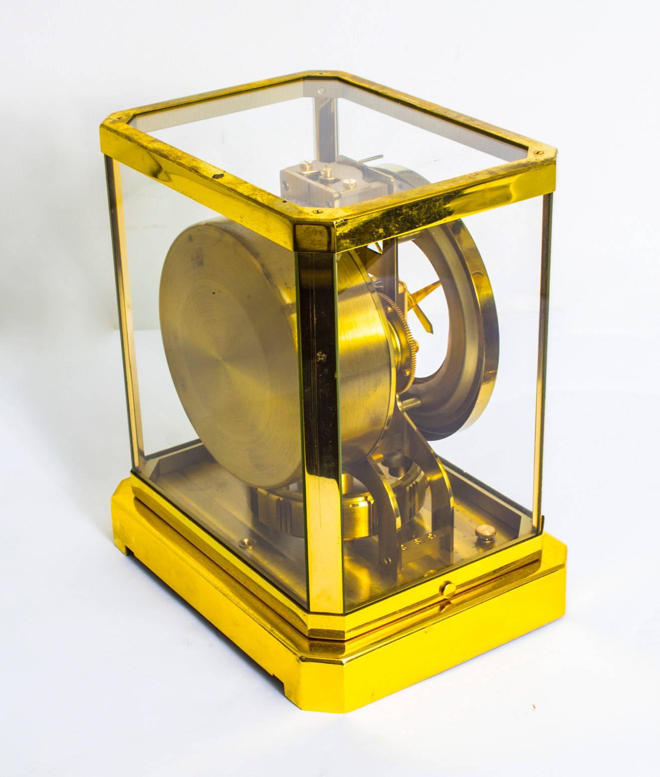 Late 20th Century Vintage Atmos Jaeger Le Coultre Mantle Clock, circa 1970
