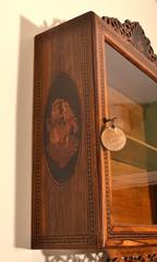 Antique Sorrento Olivewood Wall Hanging Cabinet, circa 1880