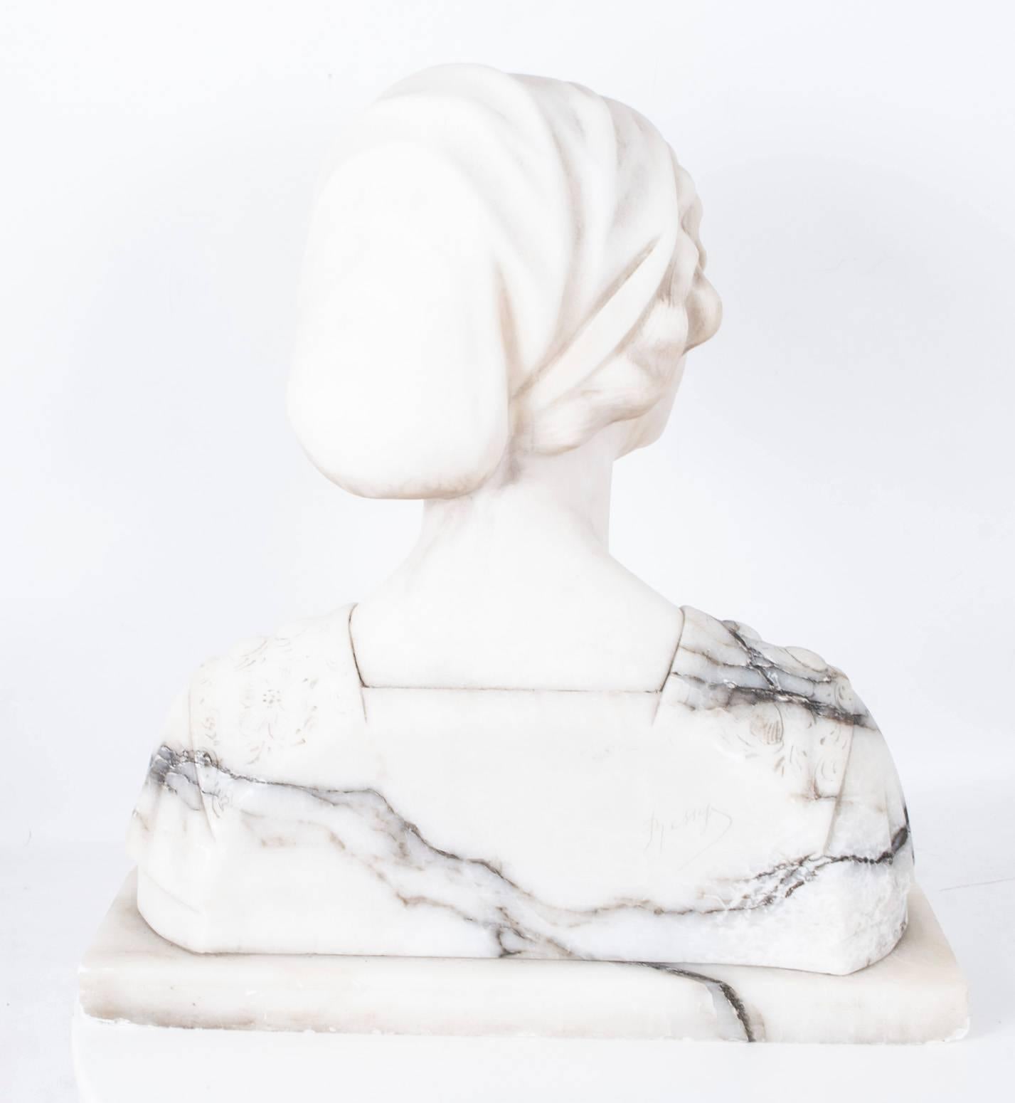 Antique Marble Bust of Iullette by Prof G.Bessi Early 20th Century For Sale 2