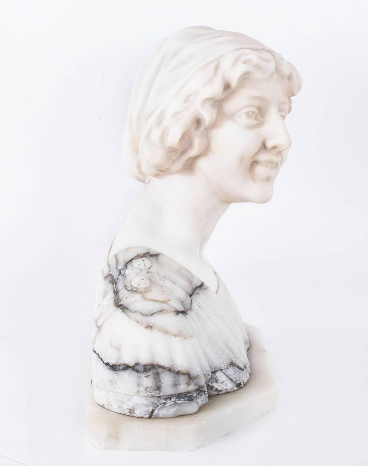 Antique Marble Bust of Iullette by Prof G.Bessi Early 20th Century For Sale 3
