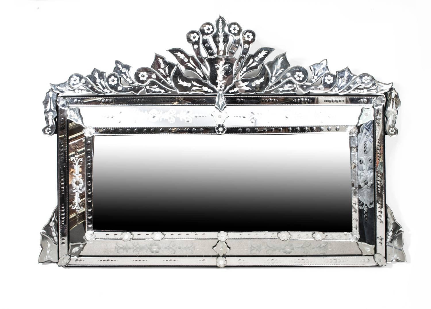 Vintage Large Venetian Overmantel Mirror 3