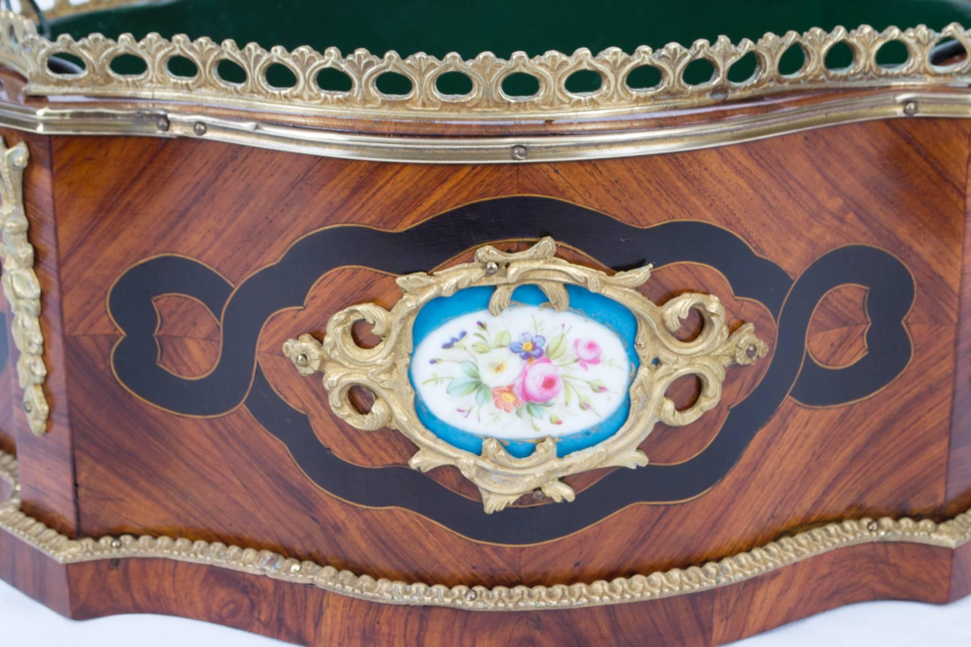 Antique French Kingwood Sevres Jardiniere, circa 1870 In Excellent Condition In London, GB
