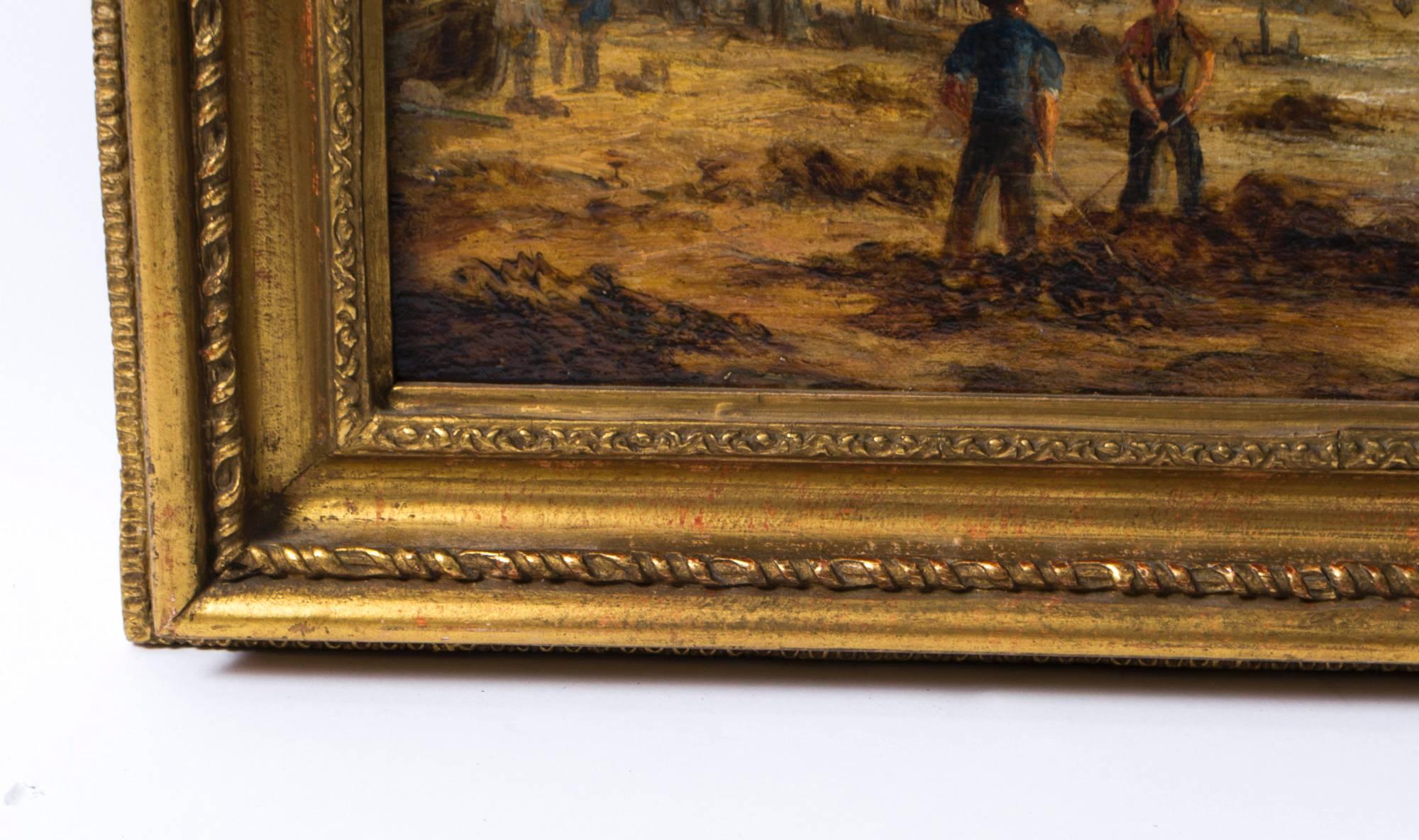 19th Century Pair of English School Oil Paintings Fishermen 3