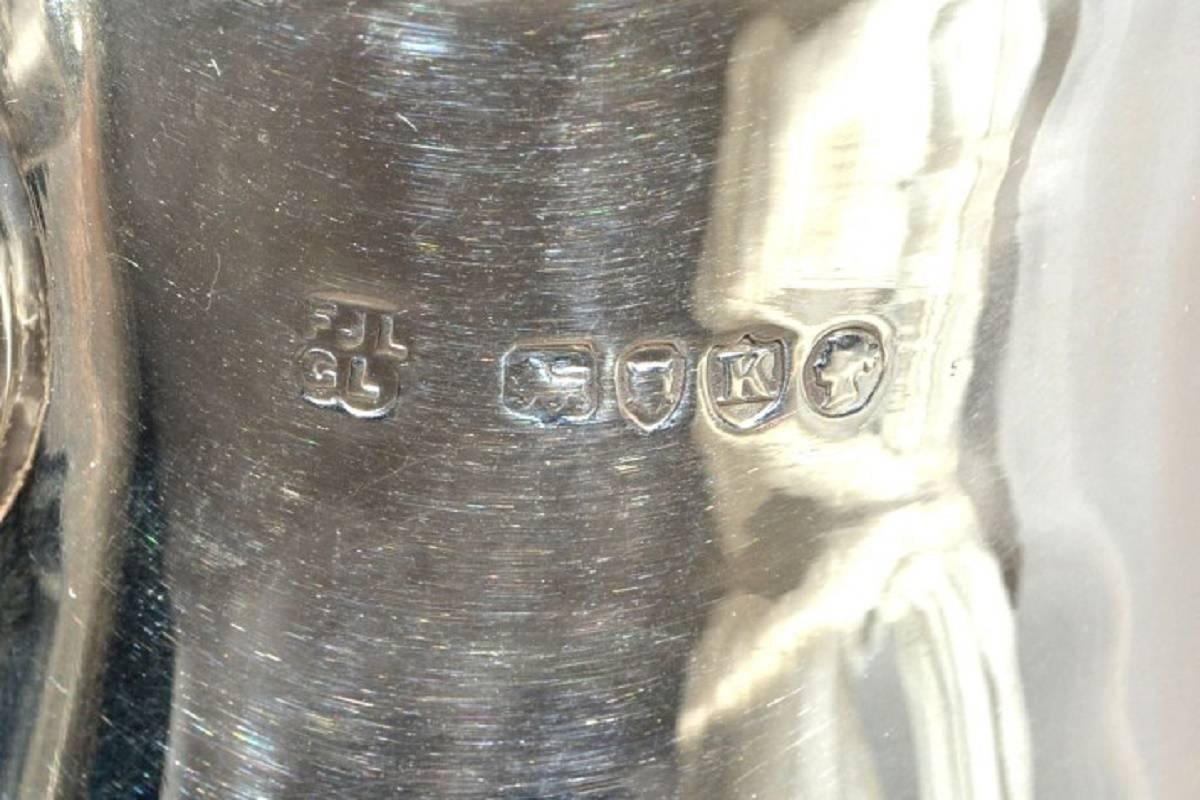 English Antique Sterling Silver Mug, 1885, Langford & Sons