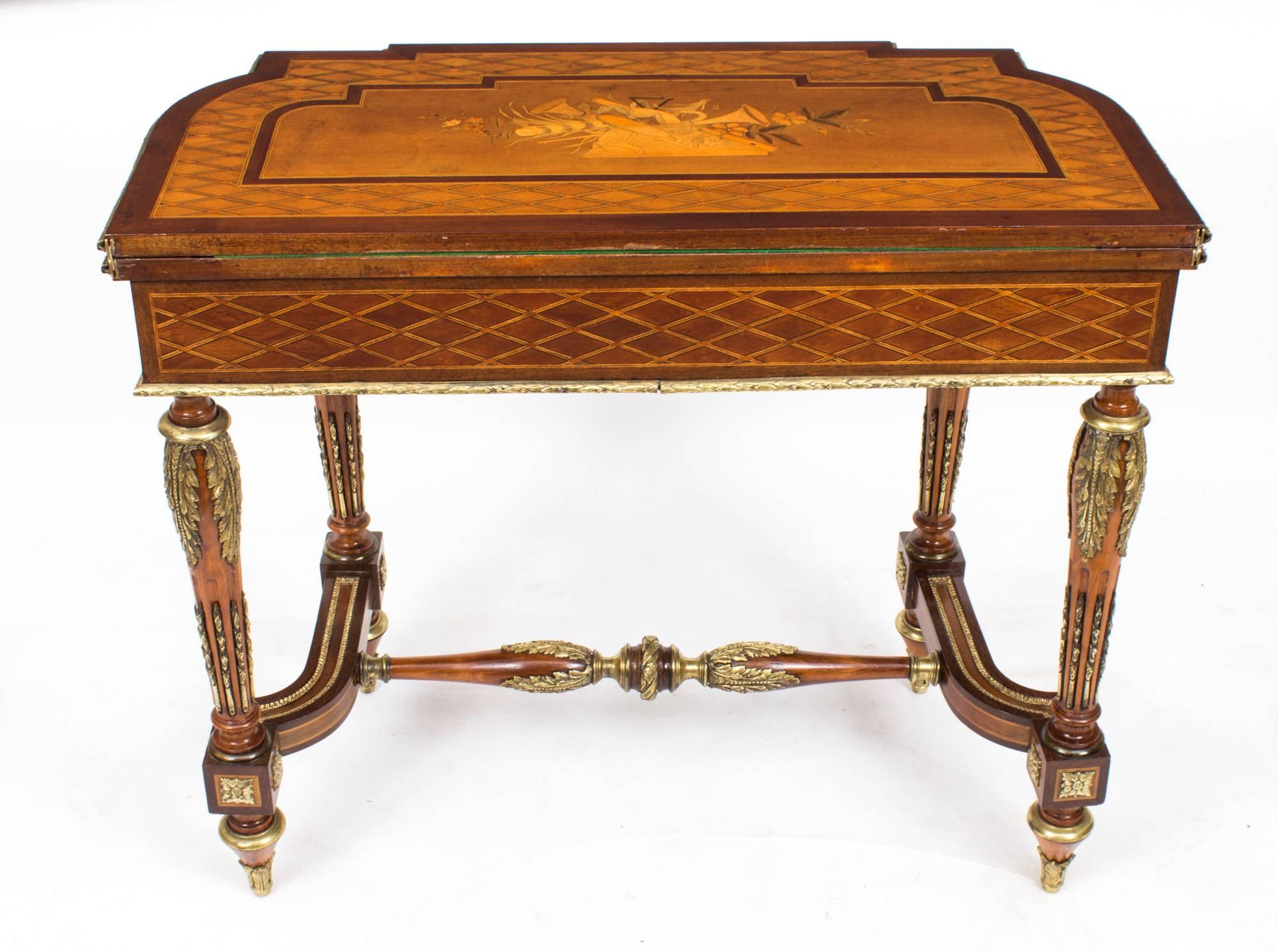 19th Century French Marquetry Card Games Table 3