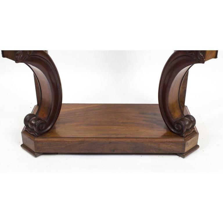 19th Century William IV Mahogany Marble-Top Console Table 2
