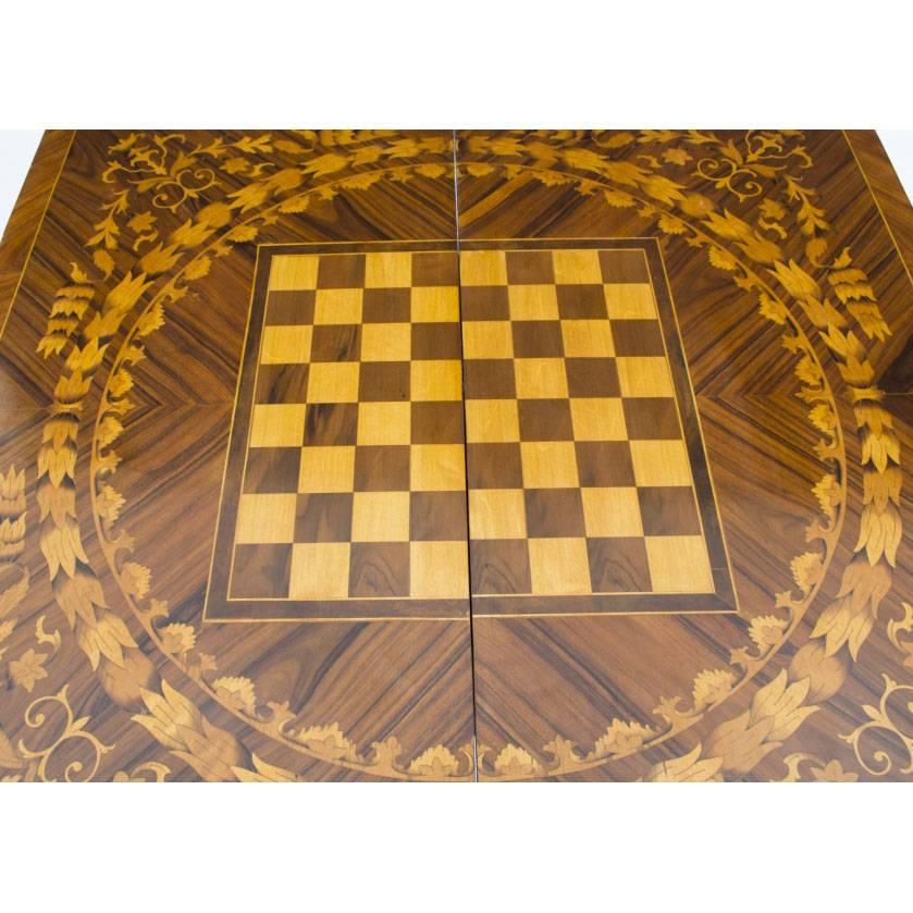 Louis XV Style Marquetry Card Games Table Rosewood 2