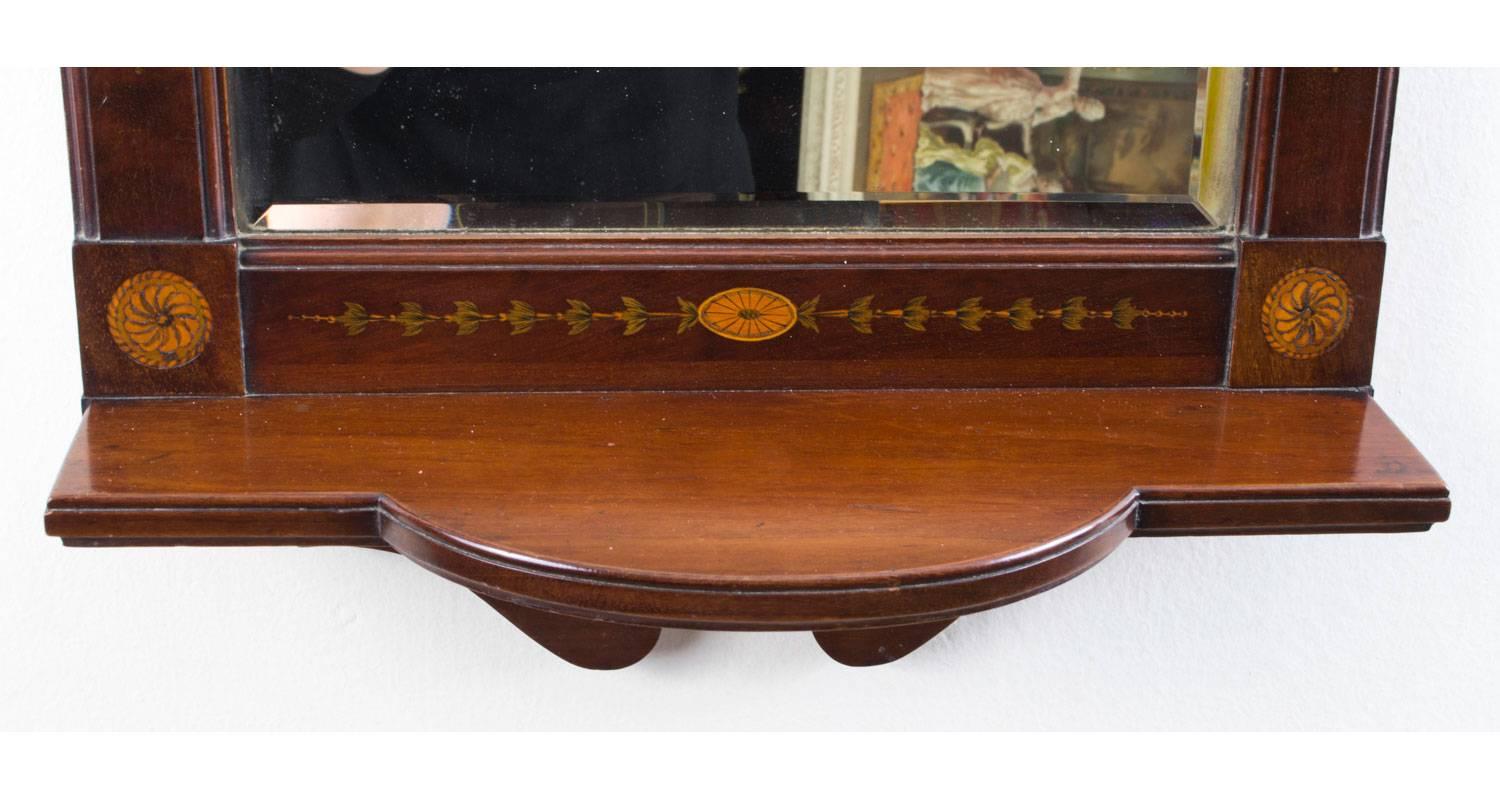 Early 20th Century Mahogany Inlaid Marquetry Mirror In Excellent Condition In London, GB