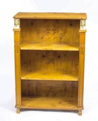 Art Deco Style Egyptian Revival Birdseye Maple Open Bookcase