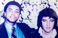 Magnificent Signed Autographed 16x20 Framed Photo of Muhammad Ali & Elvis COA