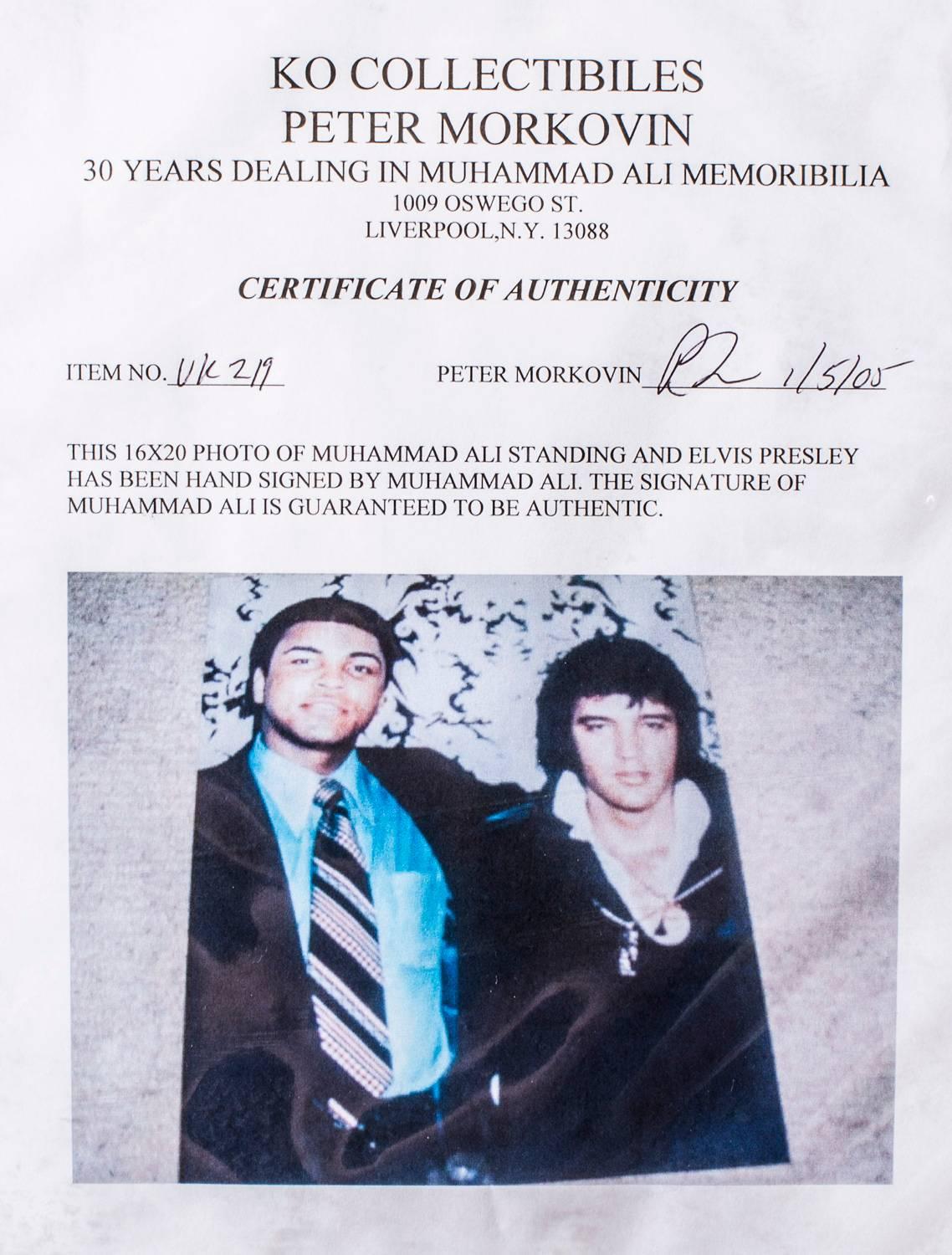 Framed Muhammad Ali /& Elvis Presley Autograph Promo Print