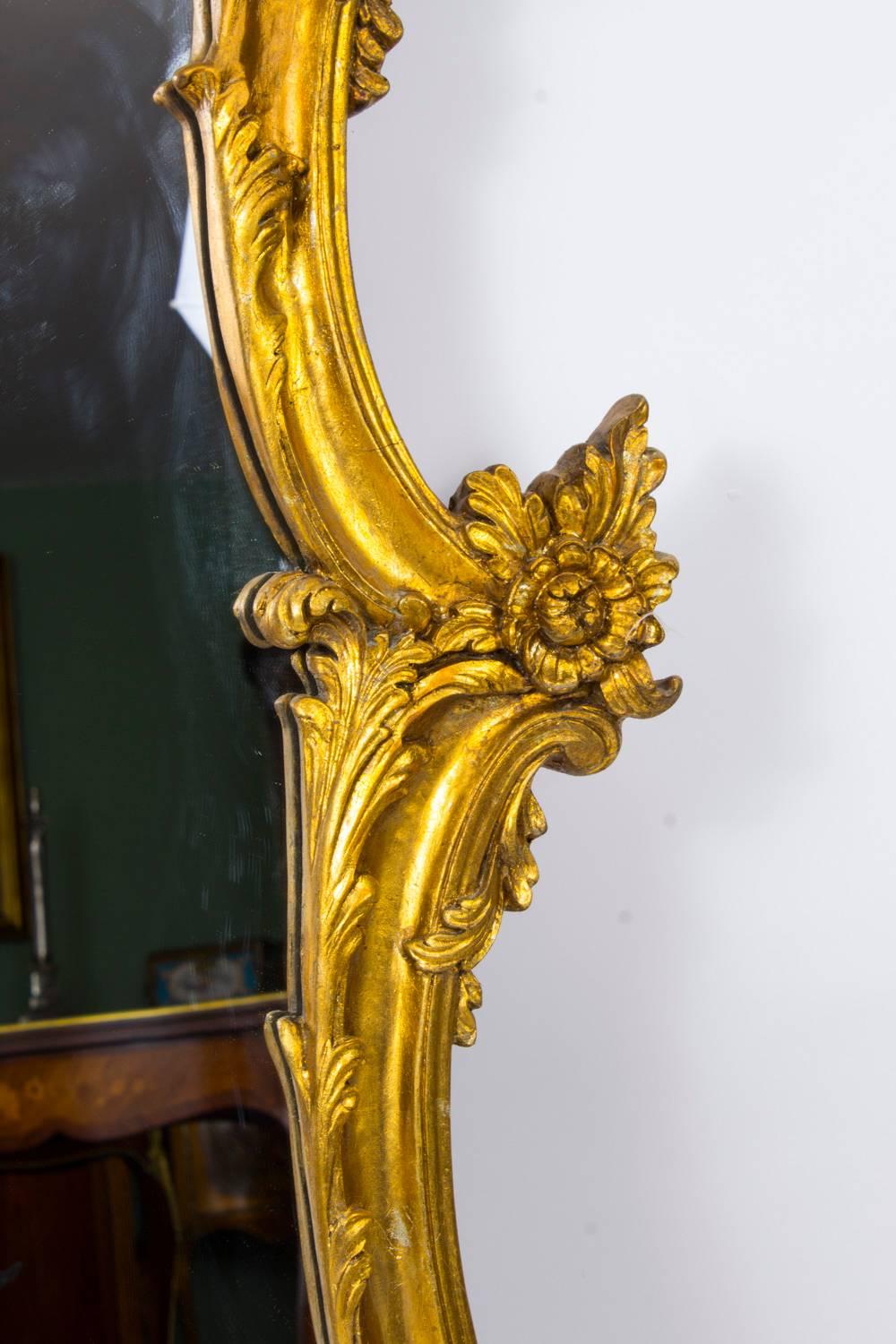 Magnificent Large Italian Gilded Mirror Cherub 1