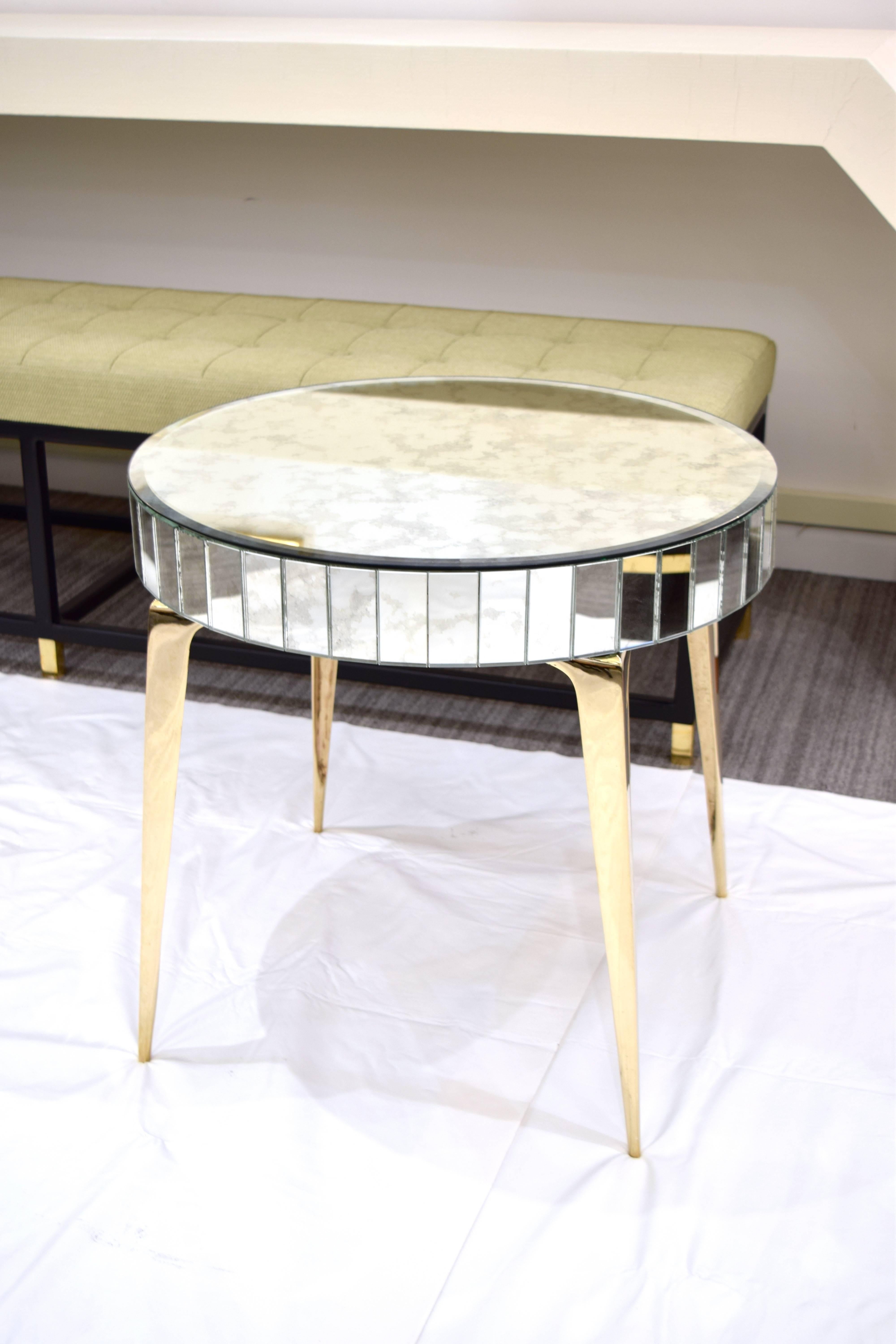 American Pair of Baguette Edge Stiletto End Tables For Sale