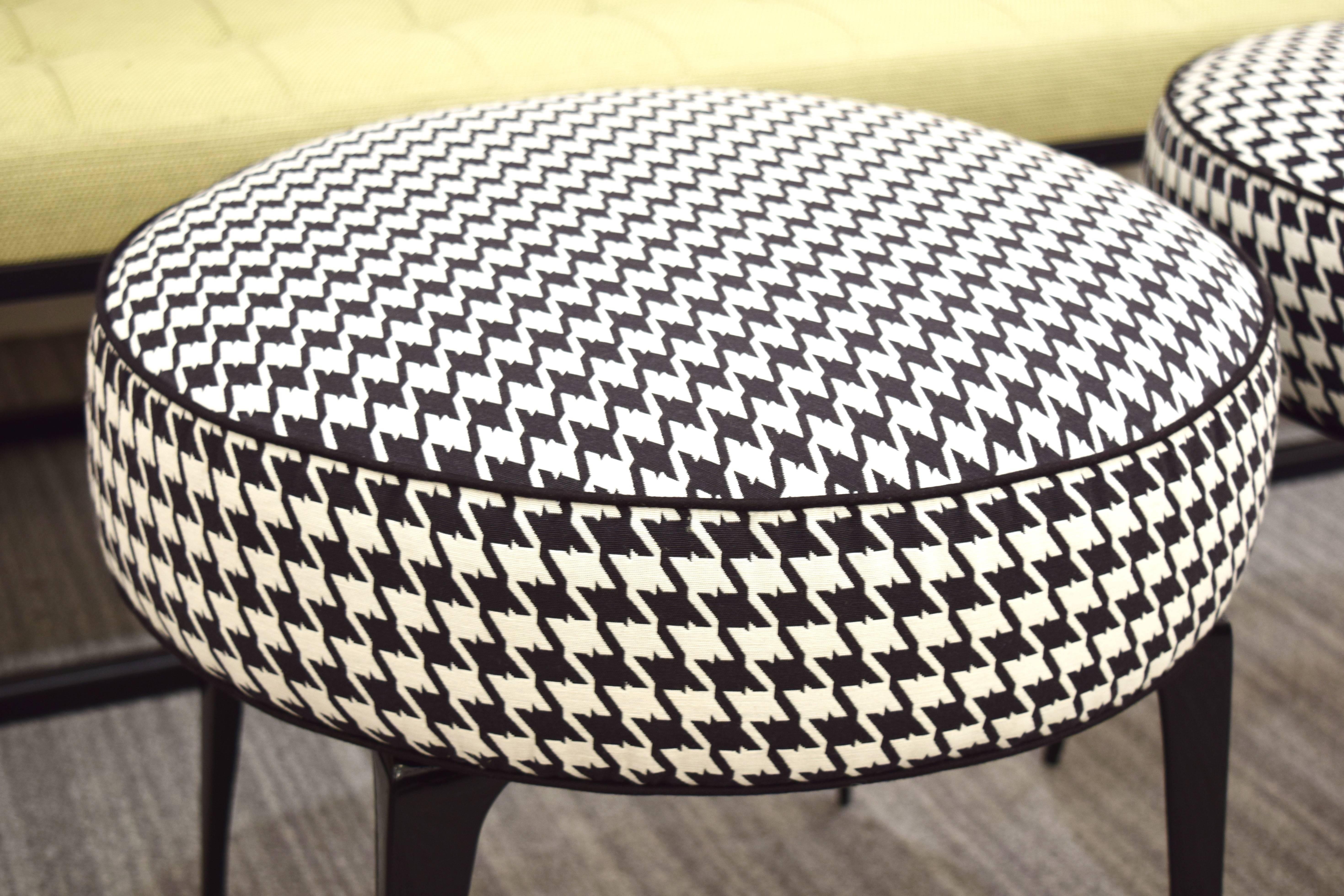 Mid-Century Modern Pair of Coco Stiletto Ottomans For Sale