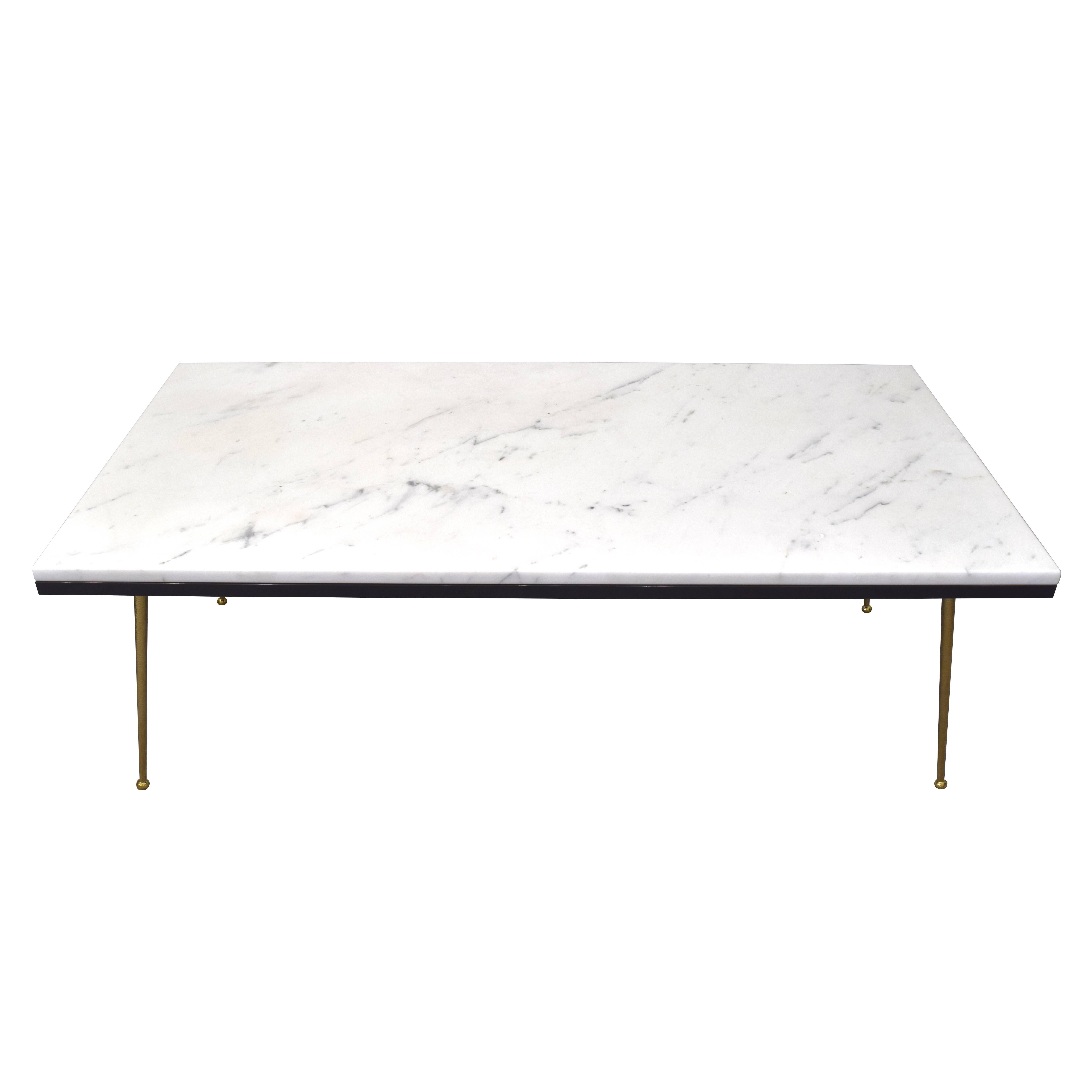 Mid-Century Modern Marble Vivier Coffee Table For Sale
