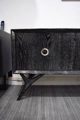 CF MODERN Custom Black Cerused Finn Leg Credenza
