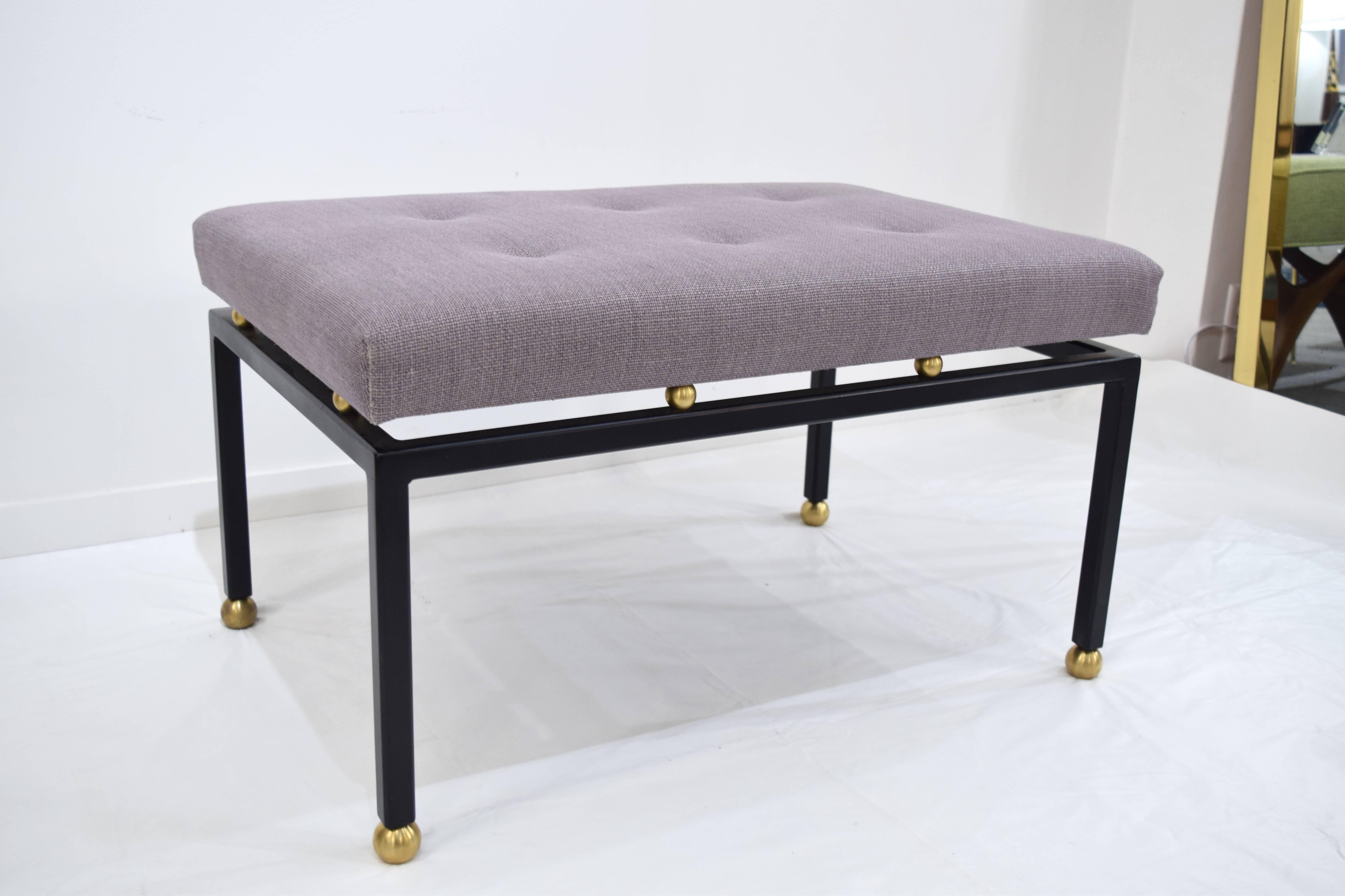 Contemporary CF MODERN Custom Brass Ball Foot Bench For Sale