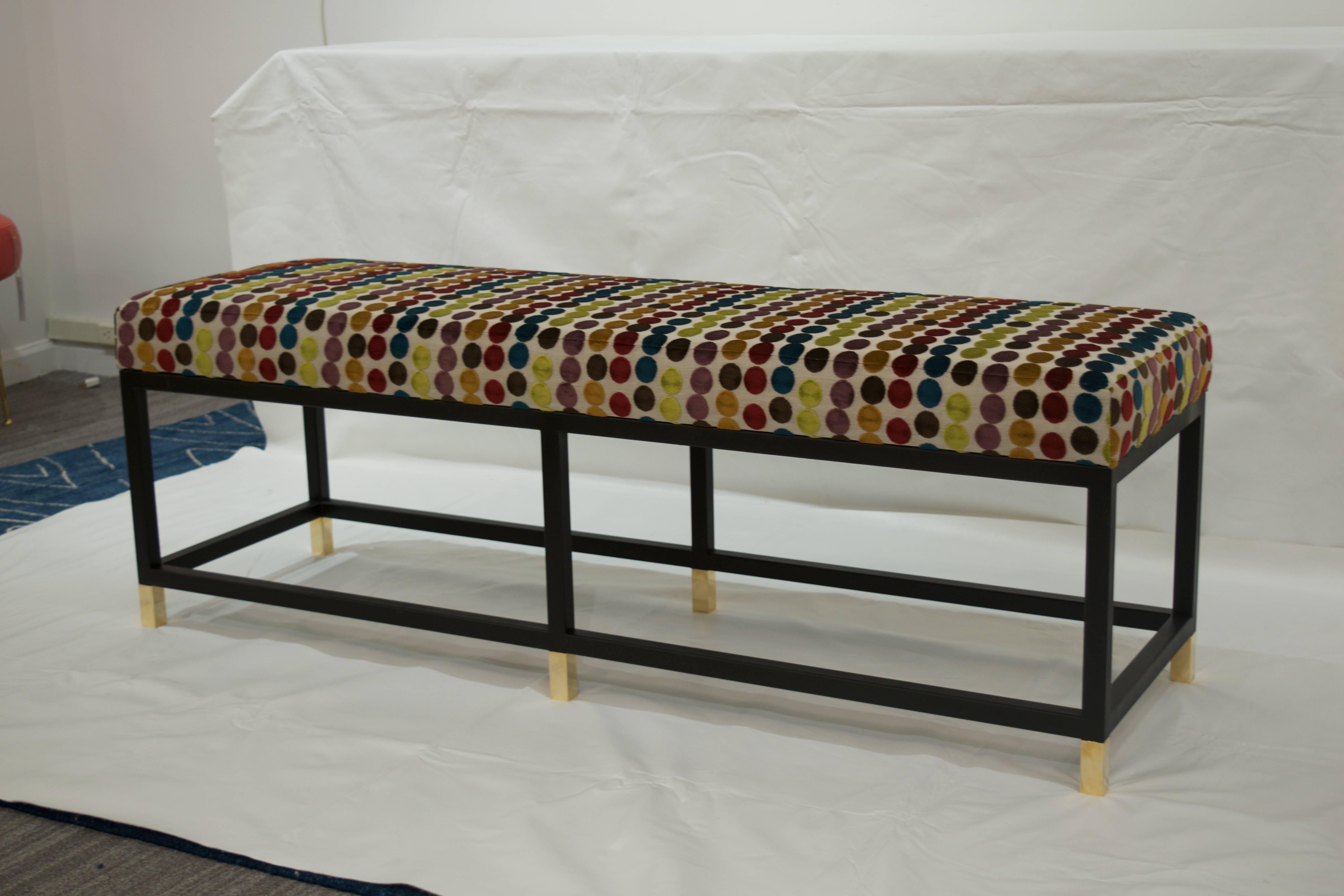 Blackened Steel \Custom Iron Platform Bench In New Condition For Sale In New York, NY