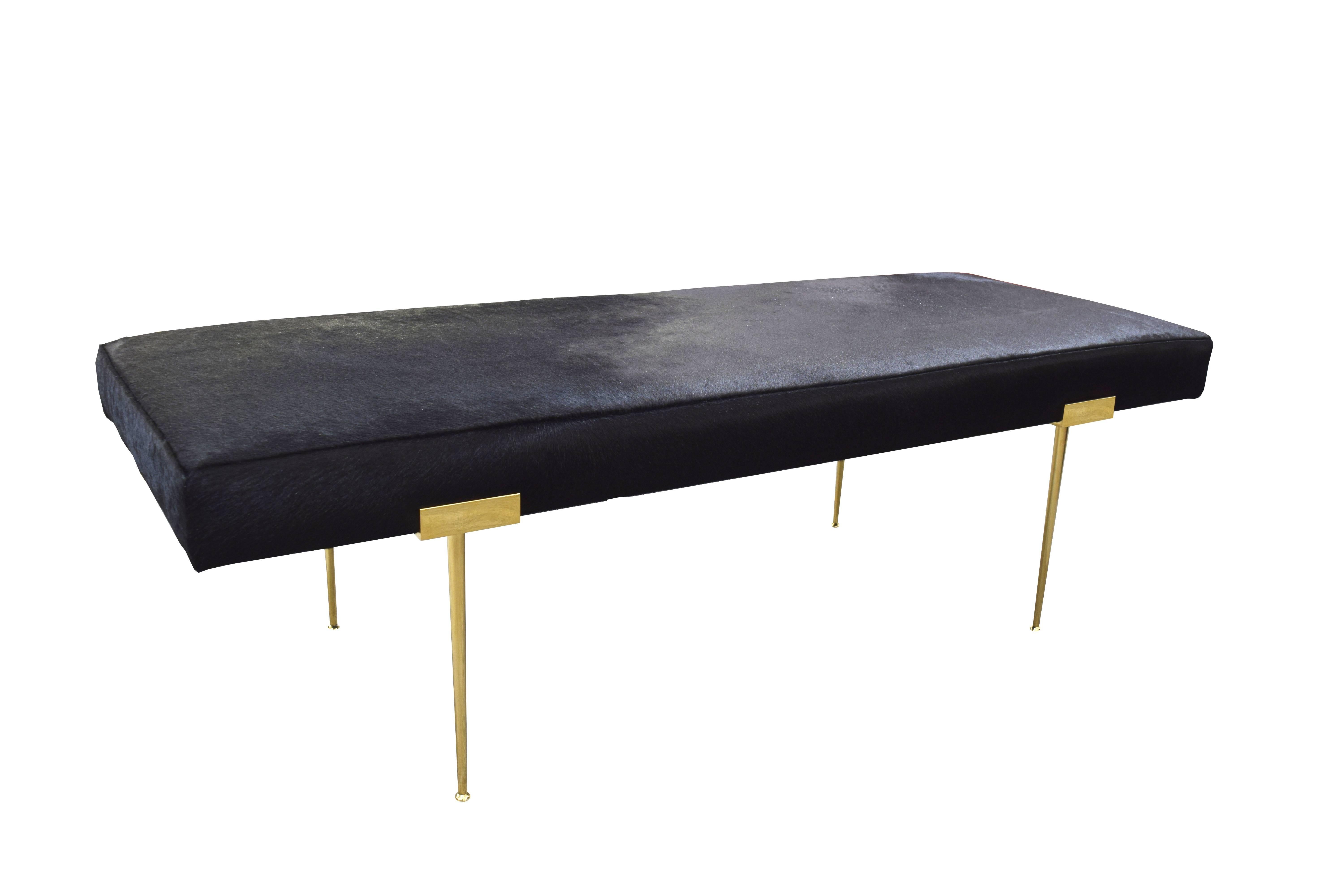 The Madison bench, designed by Irwin Feld Design for CF Modern, is a seat for those looking to jazz space up with style. Inspired by the urban appeal of Madison Avenue, the four Madison legs are made from hand polished brass and bring a chic glamour