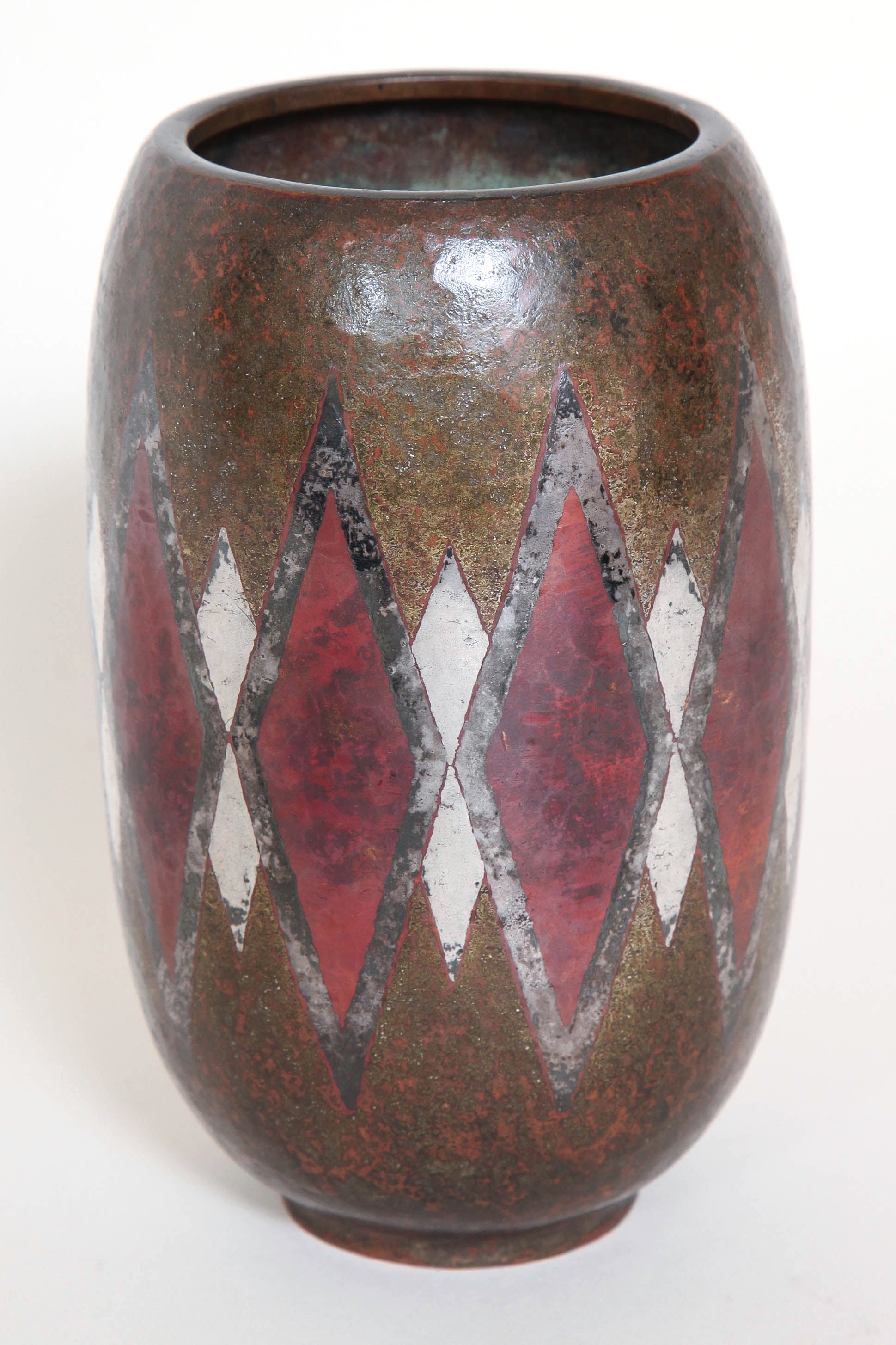 Claudius Linossier French Art Deco Dinanderie Vase For Sale