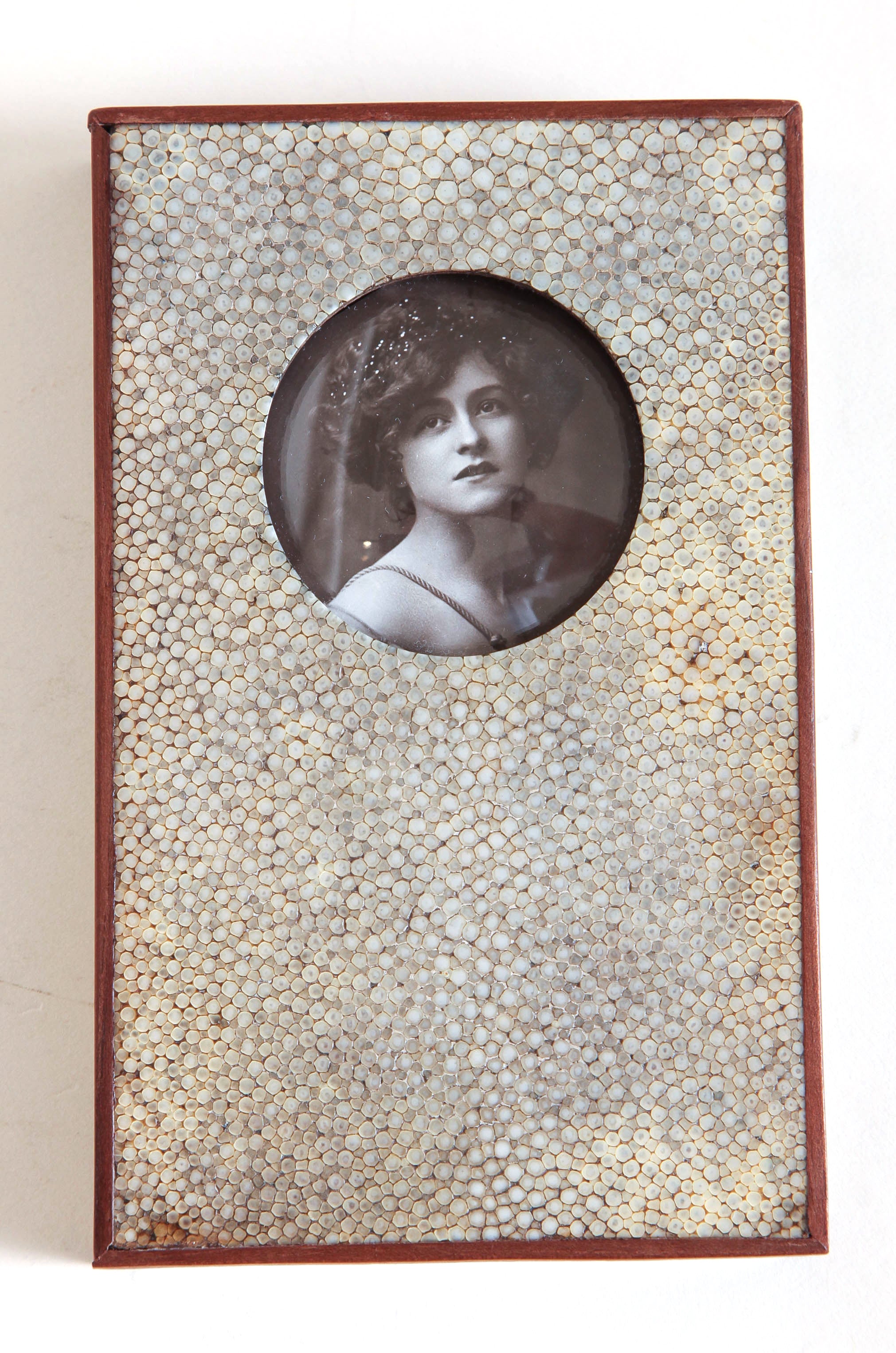 English Art Deco Shagreen Photograph Frame and Paperweight