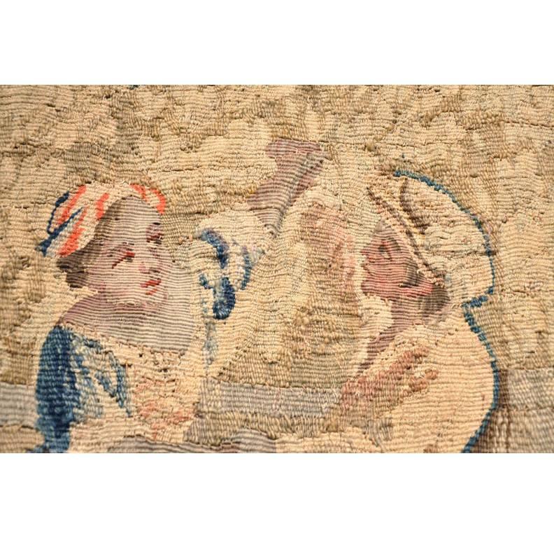 Französischer Wandteppich mit dem Titel „Le Repas Champetre“ aus dem 18. Jahrhundert, Aubusson-Periode (Handgewebt) im Angebot