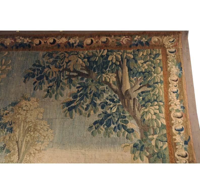 Hand-Woven 18th Century French Aubusson Pastoral Scene Tapestry Titled 