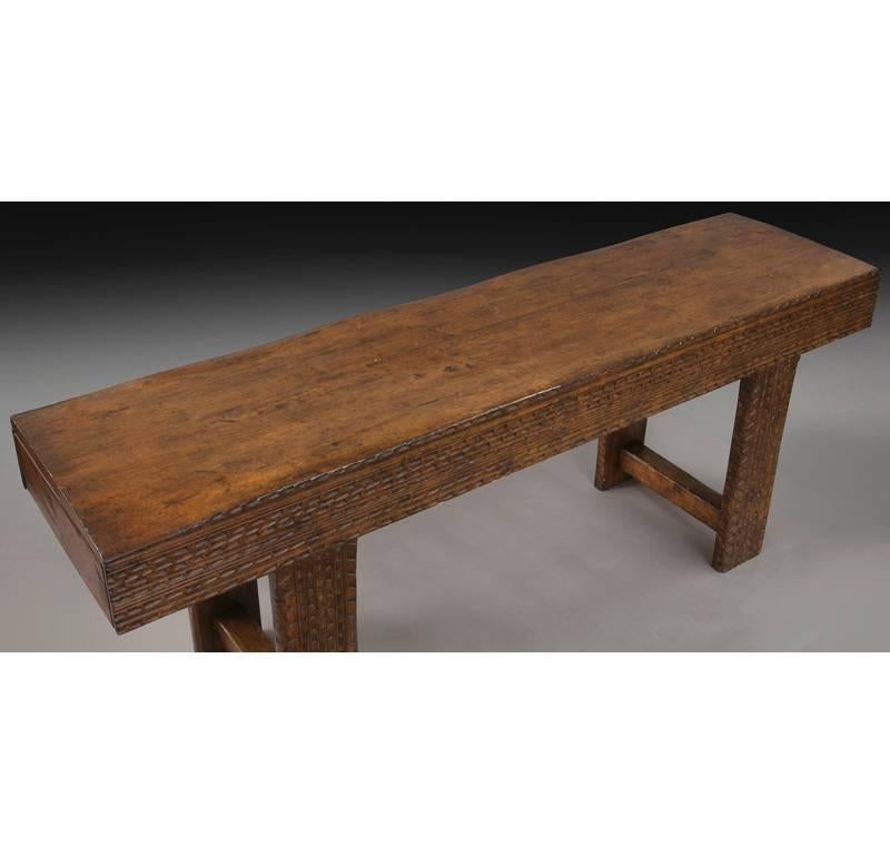 Country Carved Walnut Sofa Table from the French Pyrenees 4