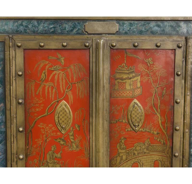 19th Century Dutch Iron Safe with Chinoiserie Decorated Doors  2