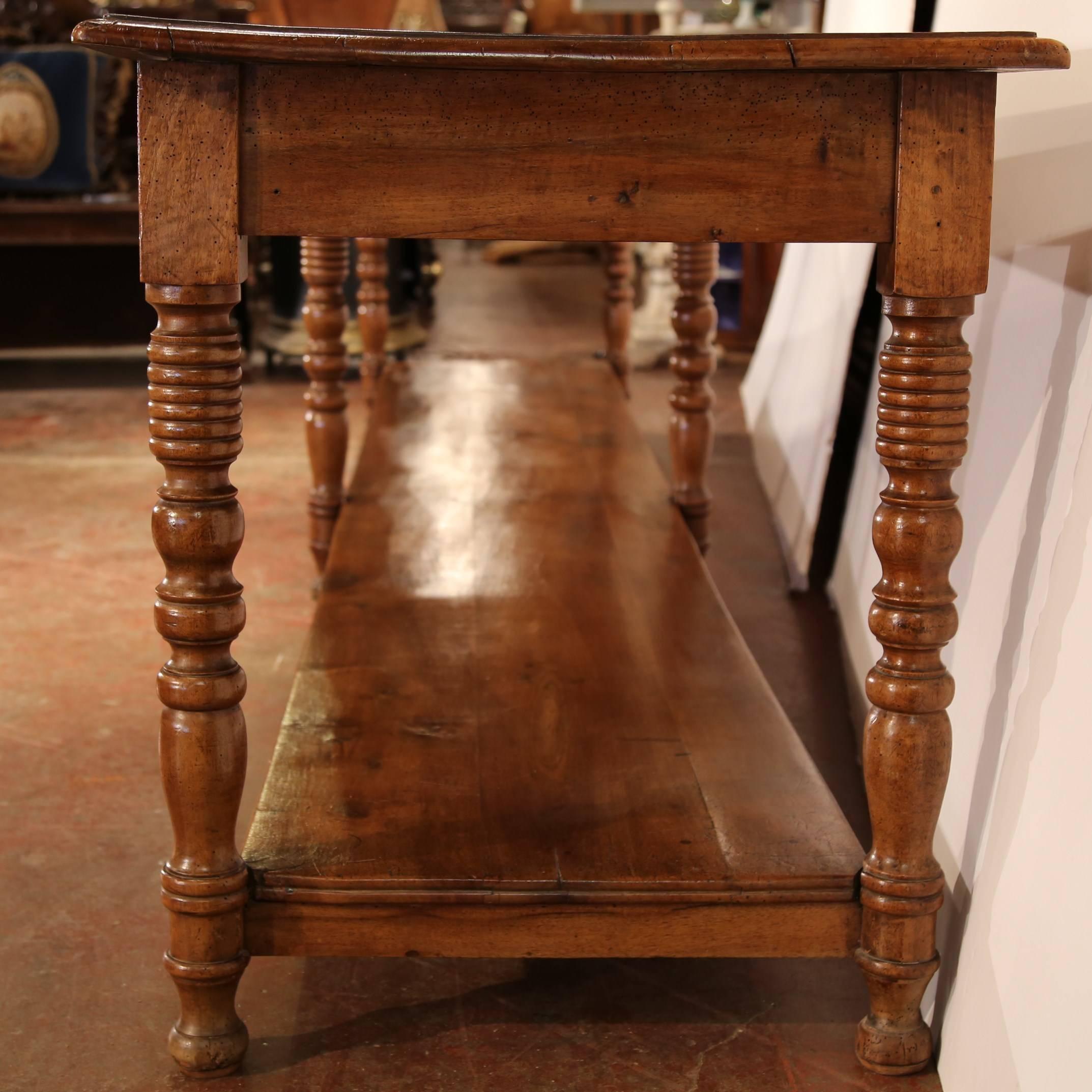Large Mid-19th Century French Louis Philippe Walnut Six-Leg Draper's Table 3