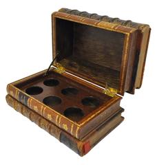 19th Century French Liquor Box Shaped like Four Leatherbound Books
