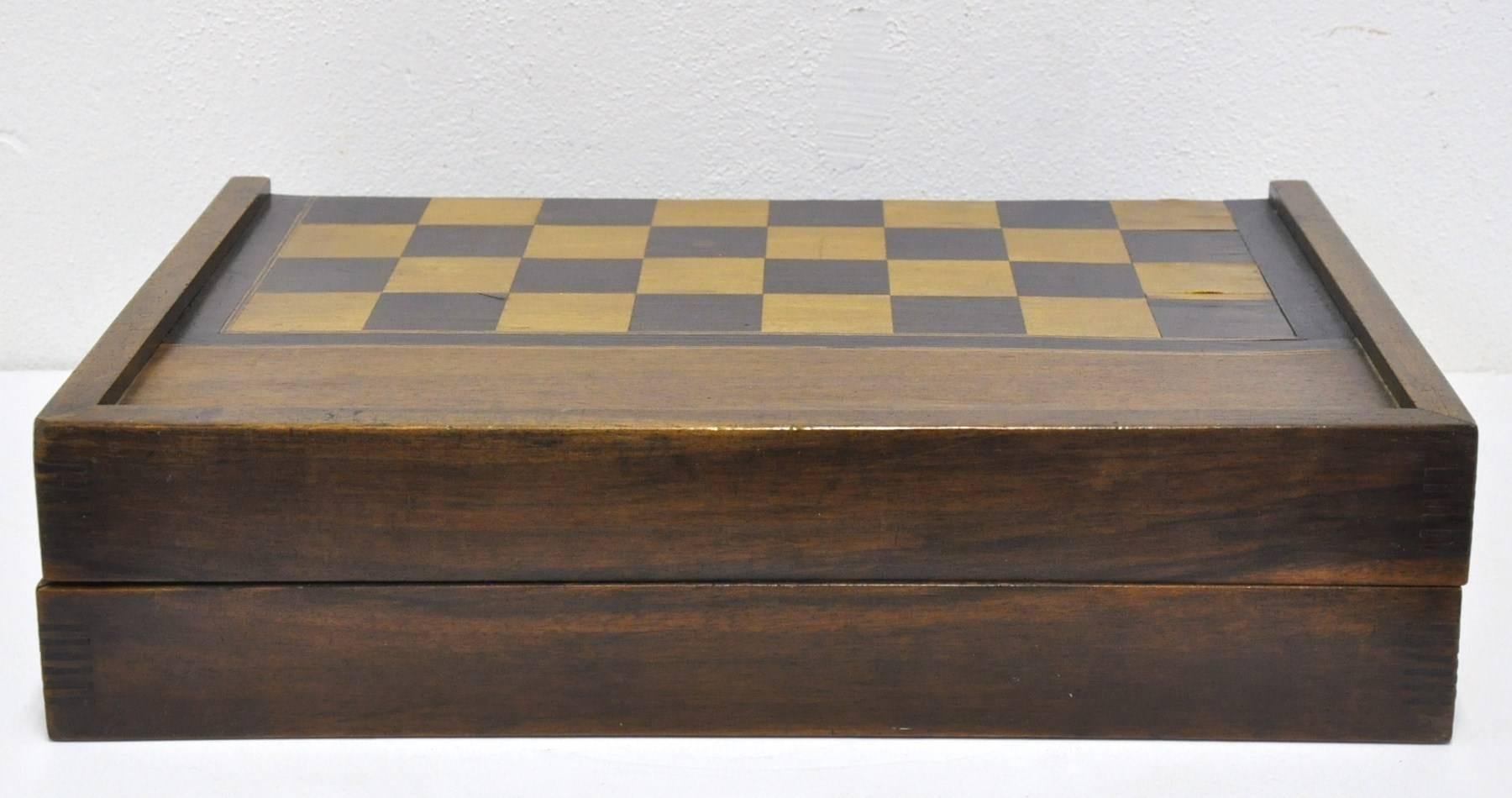 19th Century, French Backgammon and Checkers Game Signed Arthaud, Paris In Excellent Condition In Dallas, TX