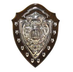 Vintage English Shield with Silver Plated Decor