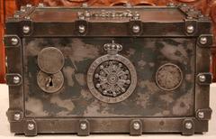 19th Century French Cast Iron Safe with Key and Combination Dated 1865