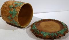 19th Century French Two Pieces Barbotine Cheese Dome